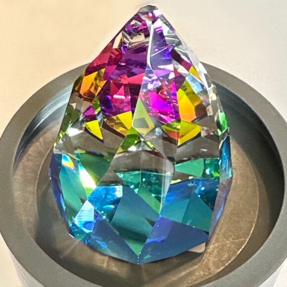 Swarovski Crystal Vintage Vitrail Rio Cone Paperweight (RETIRED) - Picture 1 of 3